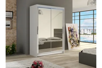 Estella Garderob med Spegel 120x200 cm - Vit - Förvaring - Garderober & garderobssystem