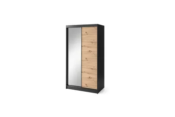 Esville Garderob med Spegel 120x220 cm - Brun - Förvaring - Garderober & garderobssystem