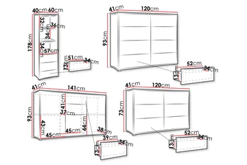 Agawal Möbelset För Vardagsrum - Brun - Förvaring - Förvaringsmöbler - Möbelset för vardagsrum