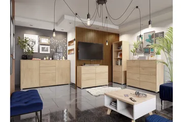 Agawal Möbelset För Vardagsrum - Brun - Förvaring - Förvaringsmöbler - Möbelset för vardagsrum