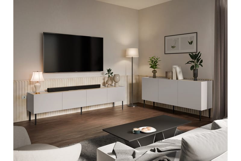 Akie Möbelset För Vardagsrum - Beige - Förvaring - Förvaringsmöbler - Möbelset för vardagsrum