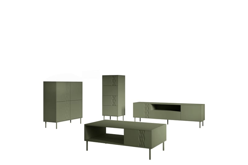 Akiko Möbelset För Vardagsrum, Grön