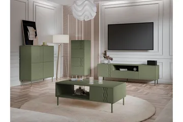 Akiko Möbelset För Vardagsrum - Grön - Förvaring - Förvaringsmöbler - Möbelset för vardagsrum