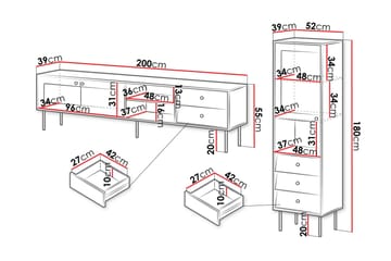Akilesh Möbelset För Vardagsrum - Svart - Förvaring - Förvaringsmöbler - Möbelset för vardagsrum