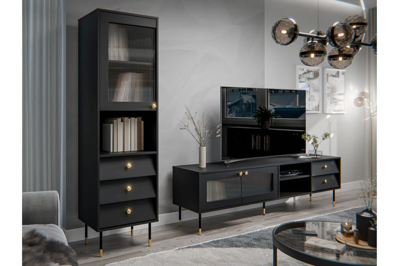 Akilesh Möbelset För Vardagsrum - Svart - Förvaring - Förvaringsmöbler - Möbelset för vardagsrum