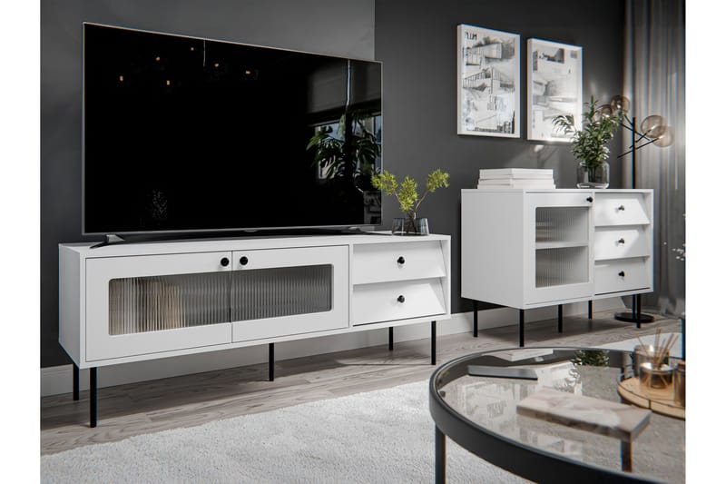 Akilesh Möbelset För Vardagsrum - Vit - Förvaring - Förvaringsmöbler - Möbelset för vardagsrum