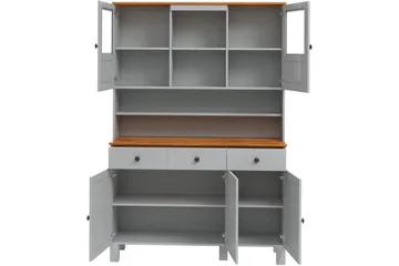 Alby Byrå med Överskåp 125x38 cm - Grå - Förvaring - Förvaringsmöbler - Byrå