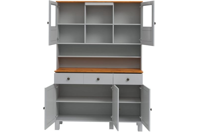 Alby Byrå med Överskåp 125x38 cm - Grå - Förvaring - Förvaringsmöbler - Byrå