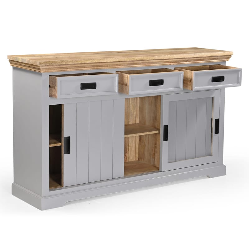 Alpinist Skänk 160x90 cm - Grå och naturträ - Förvaring - Förvaringsmöbler - Sideboard & skänk