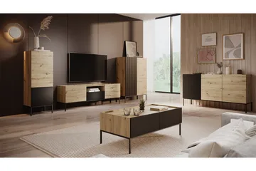 Amelus Möbelset För Vardagsrum - Brun - Förvaring - Förvaringsmöbler - Möbelset för vardagsrum