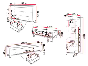 Amshyttan Möbelset För Vardagsrum - Brun/Svart - Förvaring - Förvaringsmöbler - Möbelset för vardagsrum