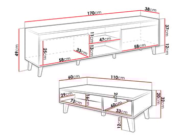 Amshyttan Möbelset För Vardagsrum - Brun/Svart - Förvaring - Förvaringsmöbler - Möbelset för vardagsrum
