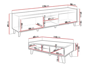 Amshyttan Möbelset För Vardagsrum - Brun/Svart - Förvaring - Förvaringsmöbler - Möbelset för vardagsrum