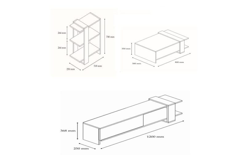 Astren Möbelset För Vardagsrum - Brun - Förvaring - Förvaringsmöbler - Möbelset för vardagsrum
