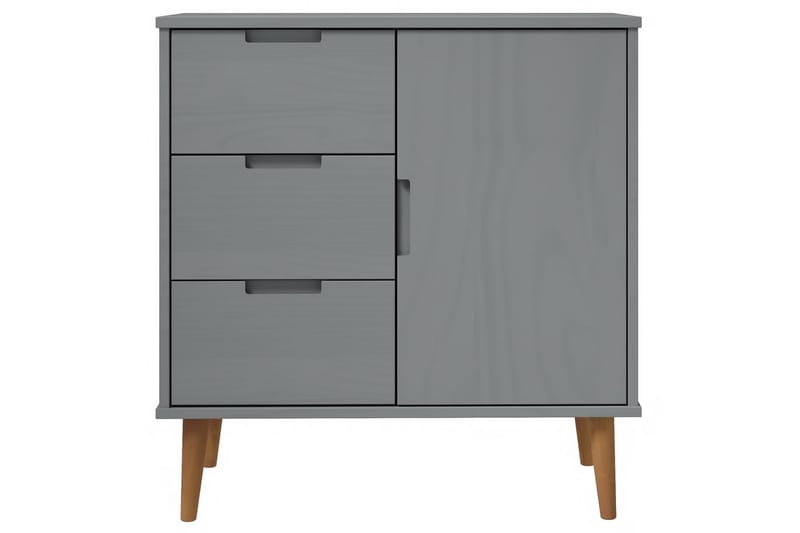 beBasic Skänk grå 76,5x40x80 cm massiv furu - Grey - Sideboard & skänk
