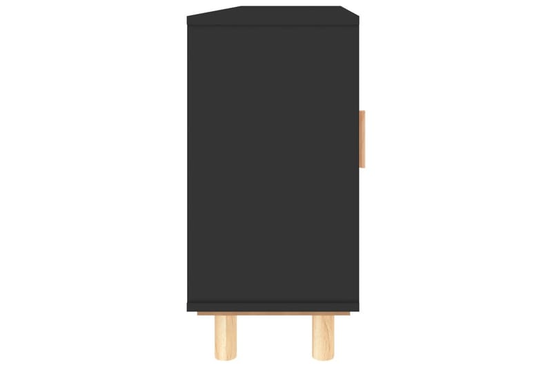 beBasic Skänk svart 105x30x60 cm massiv furu och naturlig rotting - Black - Sideboard & skänk