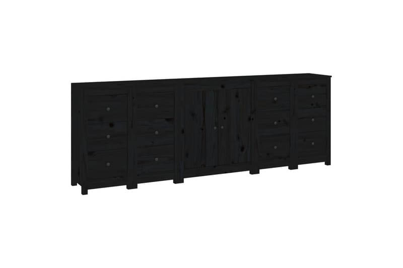 beBasic Skänk svart 230x35x80 cm massiv furu - Black - Sideboard & skänk