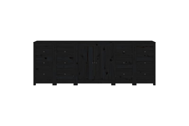 beBasic Skänk svart 230x35x80 cm massiv furu - Black - Sideboard & skänk