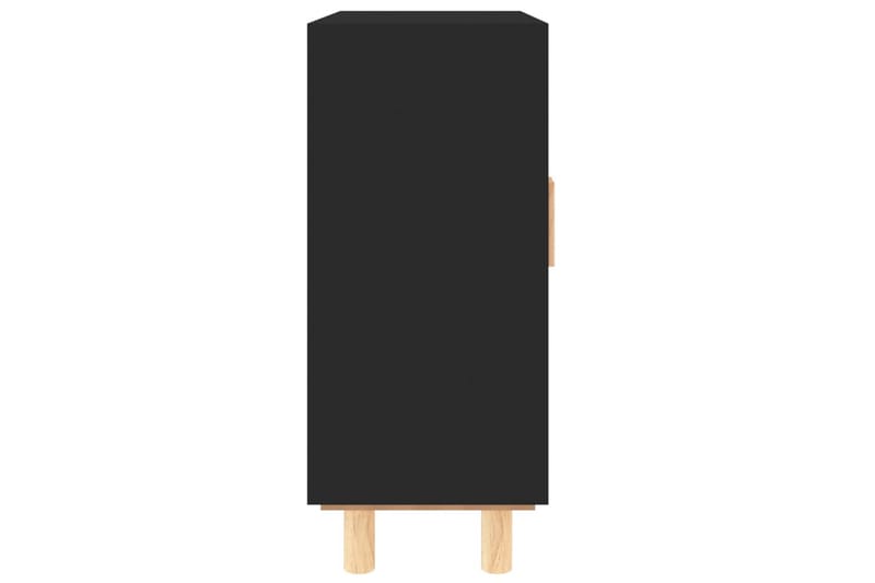 beBasic Skänk svart 60x30x70 cm massiv furu och naturlig rotting - Black - Sideboard & skänk