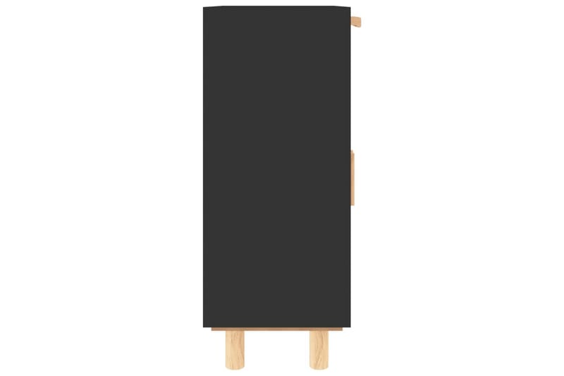 beBasic Skänk svart 60x30x75 cm massiv furu och naturlig rotting - Black - Sideboard & skänk