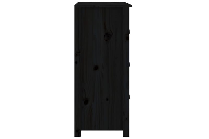 beBasic Skänk svart 70x35x80 cm massiv furu - Black - Sideboard & skänk