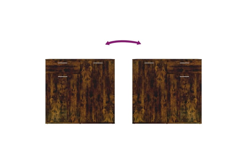 beBasic Skåp rökfärgad ek 80x36x75 cm konstruerat trä - Brown - Sideboard & skänk