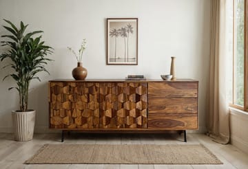 Belino Sideboard 175 cm Industriell stil - varmbrun och svart - Förvaring - Förvaringsmöbler - Sideboard & skänk