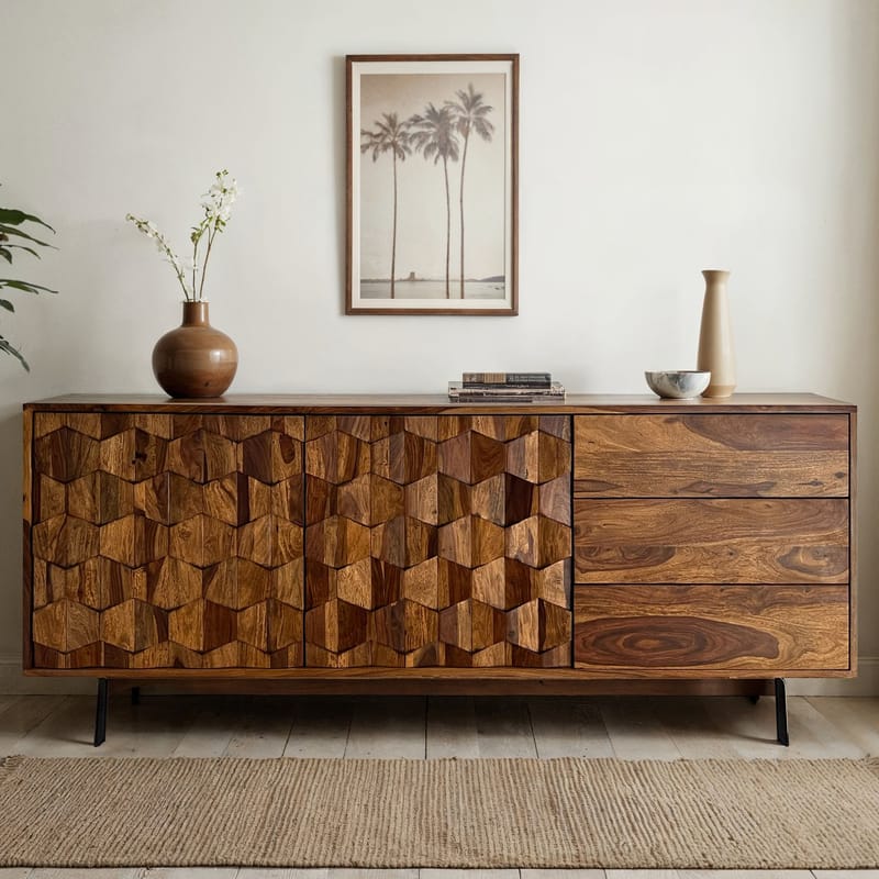 Belino Sideboard 175 cm Industriell stil - varmbrun och svart - Förvaring - Förvaringsmöbler - Sideboard & skänk