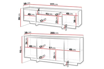 Bellia Möbelset För Vardagsrum - Brun - Förvaring - Förvaringsmöbler - Möbelset för vardagsrum