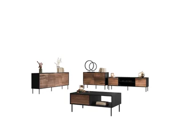 Belonger Möbelset För Vardagsrum - Svart/Valnöt - Förvaring - Förvaringsmöbler - Möbelset för vardagsrum