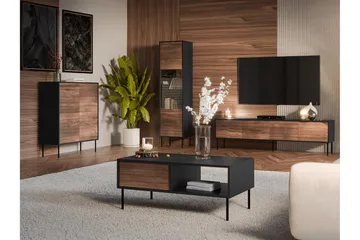 Belonger Möbelset För Vardagsrum - Svart/Valnöt - Förvaring - Förvaringsmöbler - Möbelset för vardagsrum