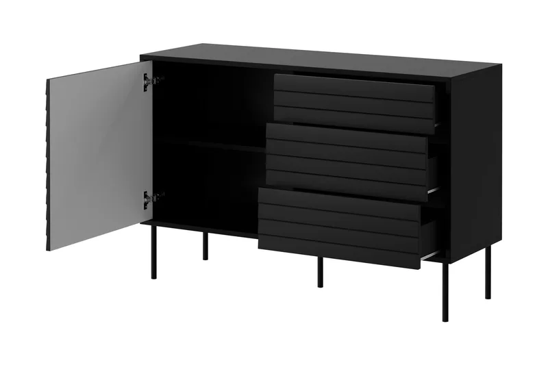 Belonger Möbelset För Vardagsrum - Svart/Valnöt - Förvaring - Förvaringsmöbler - Möbelset för vardagsrum