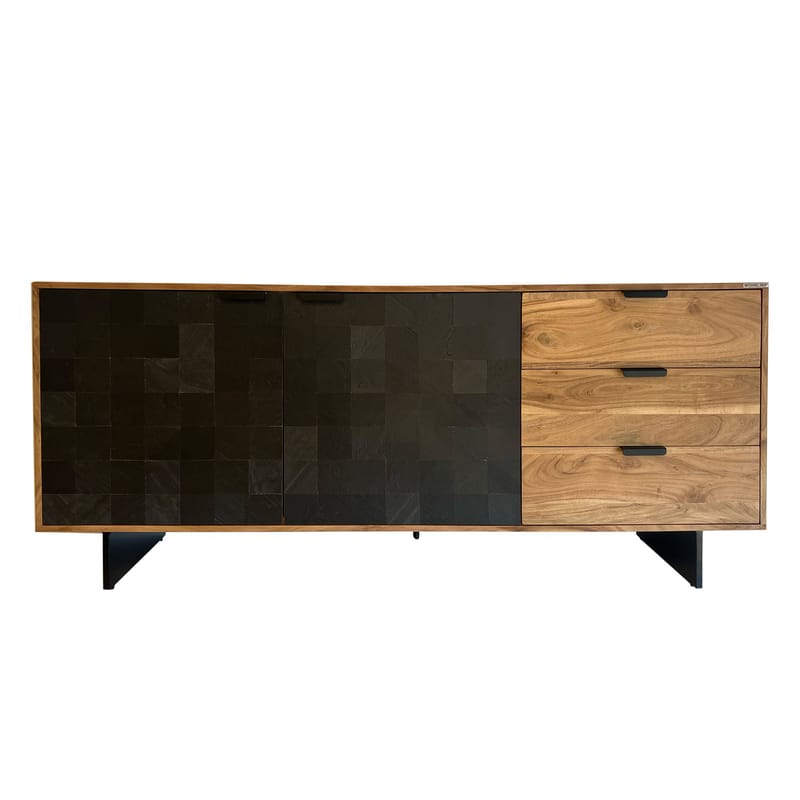Belova Sideboard 175 cm - naturfärgad akacia och svart - Förvaring - Förvaringsmöbler - Sideboard & skänk