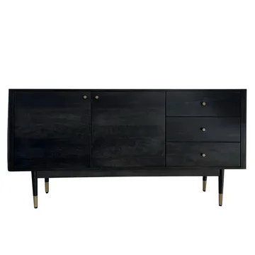 Beluna Sideboard 160 cm - djupsvart med guldfärgade detaljer - Förvaring - Förvaringsmöbler - Sideboard & skänk