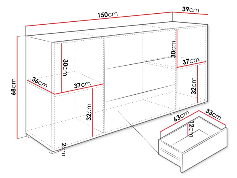 Bergfelde Skänk i Trä - Svart - Förvaring - Förvaringsmöbler - Sideboard & skänk