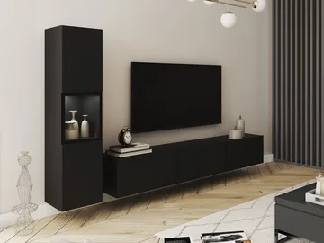 Bergfelde Tv-Enhet 2-delar med Belysning - Förvaring - Förvaringsmöbler - Möbelset för vardagsrum
