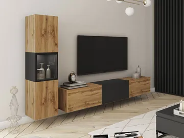 Bergfelde Tv-Enhet 2-delar med Belysning - Förvaring - Förvaringsmöbler - Möbelset för vardagsrum