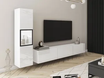 Bergfelde Tv-Enhet 2-delar med Belysning - Förvaring - Förvaringsmöbler - Möbelset för vardagsrum