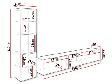 Bergfelde Tv-Enhet 2-delar - Förvaring - Förvaringsmöbler - Möbelset för vardagsrum