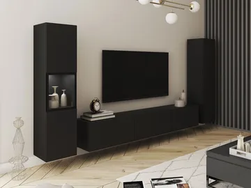 Bergfelde Tv-Enhet 3-delar med Belysning - Förvaring - Förvaringsmöbler - Möbelset för vardagsrum