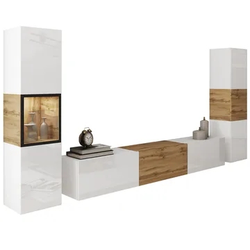 Bergfelde Tv-Enhet 3-delar med Belysning - Förvaring - Förvaringsmöbler - Möbelset för vardagsrum