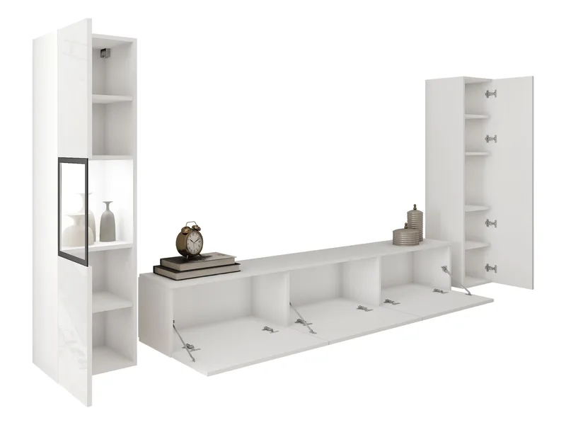 Bergfelde Tv-Enhet 3-delar med Belysning - Förvaring - Förvaringsmöbler - Möbelset för vardagsrum