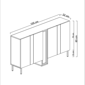 Berriaren Konsolbord 155 cm - Antracit - Förvaring - Förvaringsmöbler - Sideboard & skänk