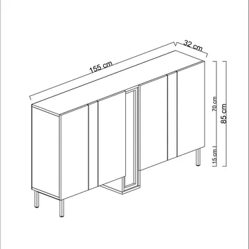 Berriaren Konsolbord 155 cm - Travertin - Förvaring - Förvaringsmöbler - Sideboard & skänk
