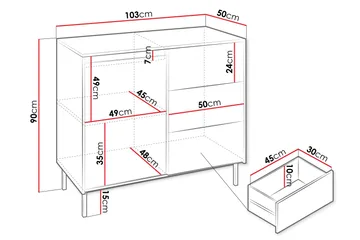 Bjurholm Byrå 103 cm - Beige - Förvaring - Förvaringsmöbler - Byrå