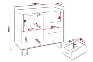 Bjurholm Byrå 103 cm - Beige - Förvaring - Förvaringsmöbler - Byrå