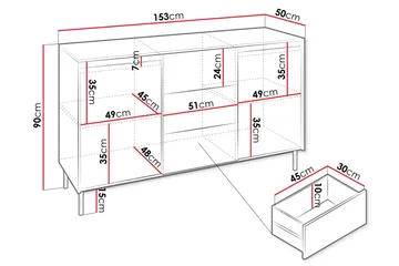 Bjurholm Byrå 153 cm - Beige - Förvaring - Förvaringsmöbler - Byrå