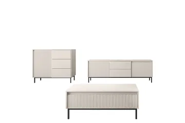 Bjurholm Möbelset För Vardagsrum - Beige - Förvaring - Förvaringsmöbler - Möbelset för vardagsrum