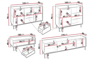 Bjurholm Möbelset För Vardagsrum - Beige - Förvaring - Förvaringsmöbler - Möbelset för vardagsrum