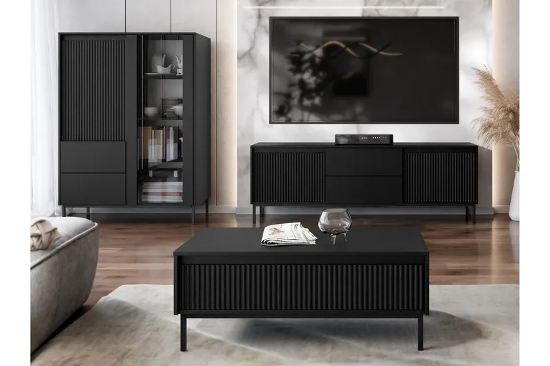Bjurholm Möbelset För Vardagsrum - Svart - Förvaring - Förvaringsmöbler - Möbelset för vardagsrum